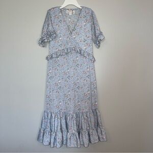 Oopsie Daisy Floral Kids Casual Dress - Blue